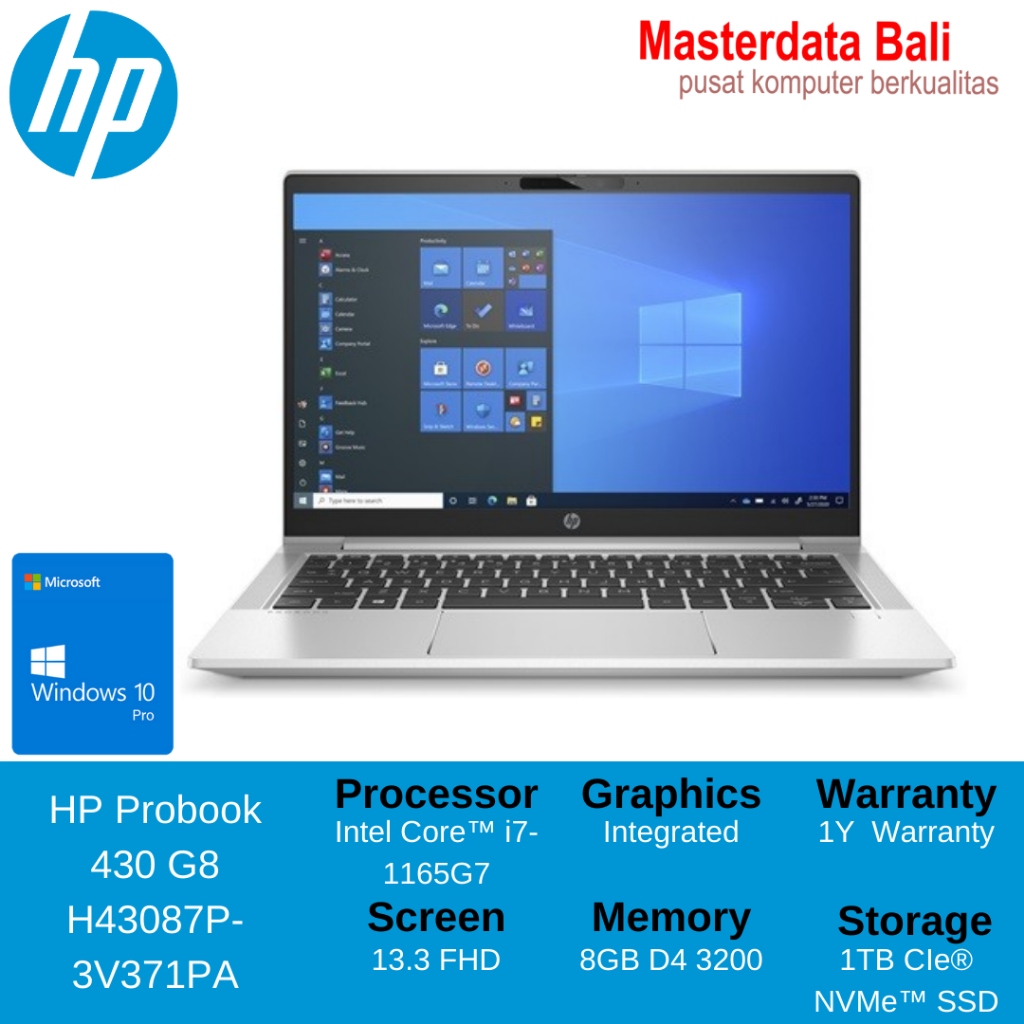 Laptop HP Probook 430 G8 13.3 FHD Intel Core i7 8GB 512 WIN 10 Pro