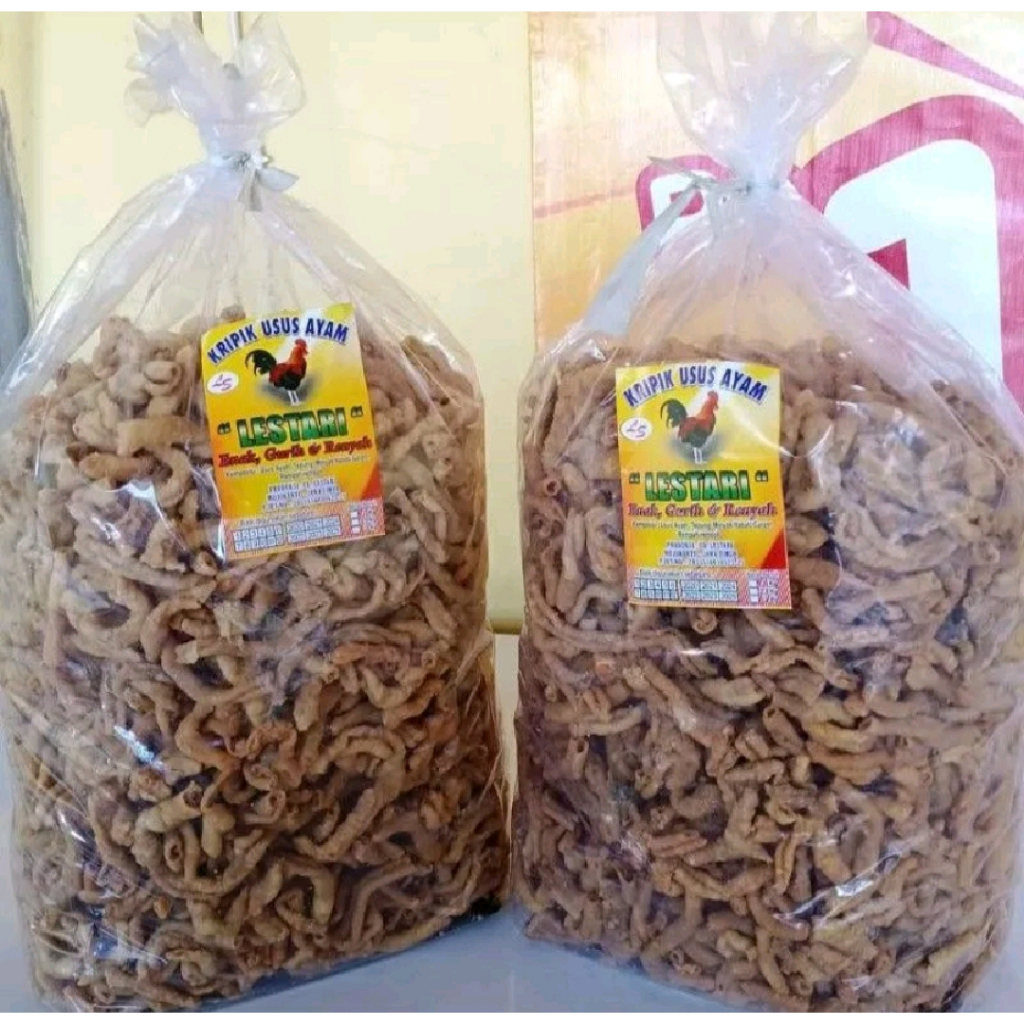 

Keripik Usus ayam Lestari 1 kg gurih renyah enak