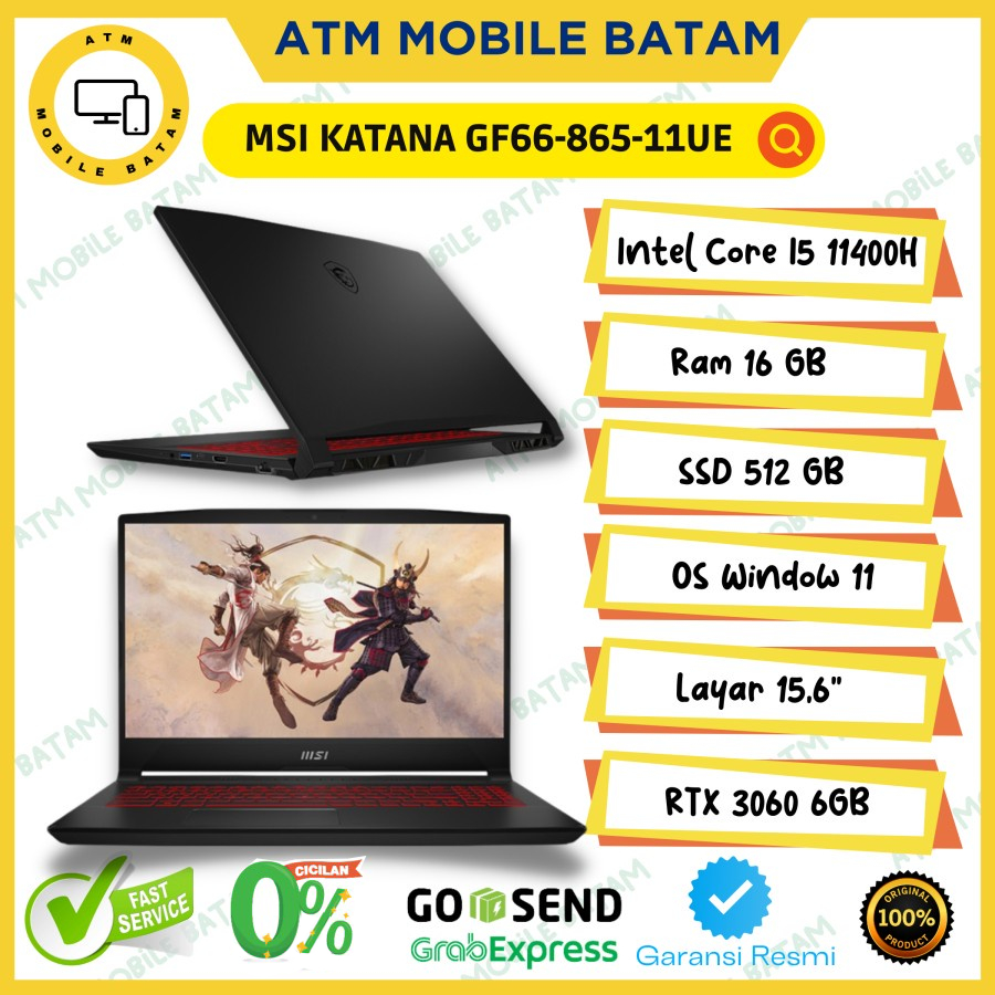 MSI KATANA GF66 11UE-865 -i5-11400H/RTX3060 6GB/16GB/512GB]