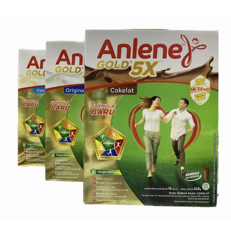 

Anlene Gold 5X susu bubuk 600gr/240gr - Nutrisi tulang, sendir, otot