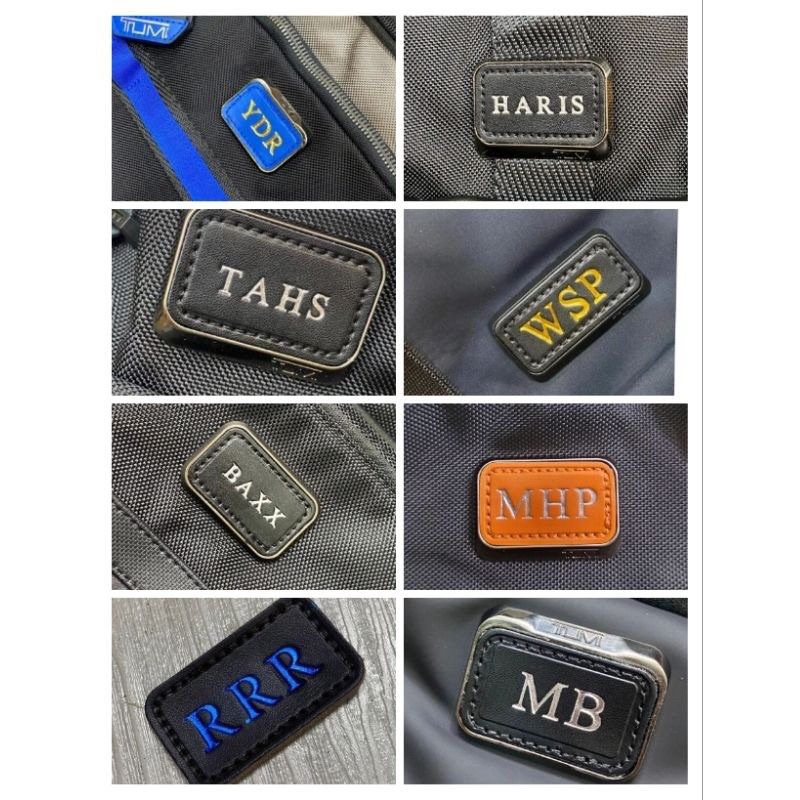 Jasa Embos Patch tag Tas TUMI COACH LV / Jual tag Name TUMI