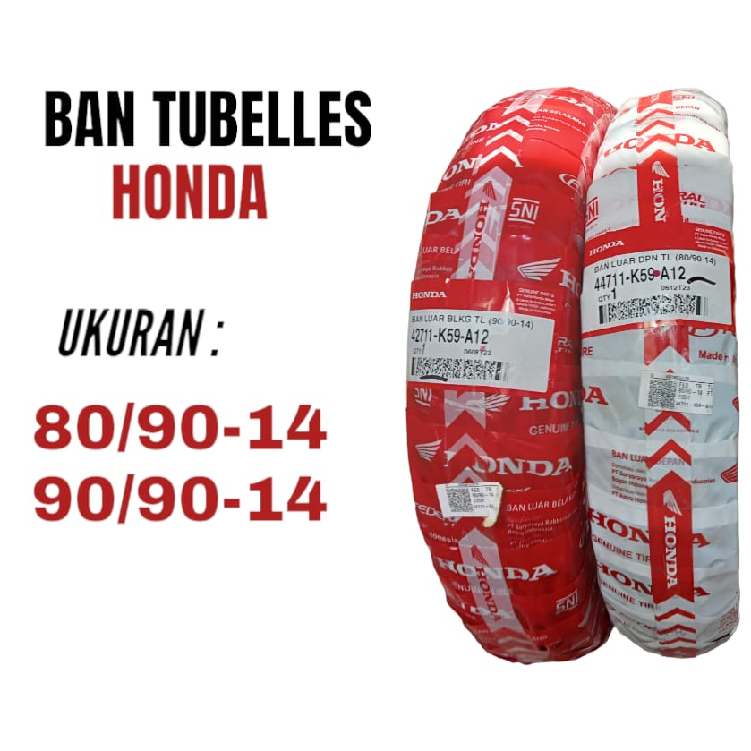Ban Luar Tubles Honda Ukuran 80/90-14 90/90-14 110/90-12