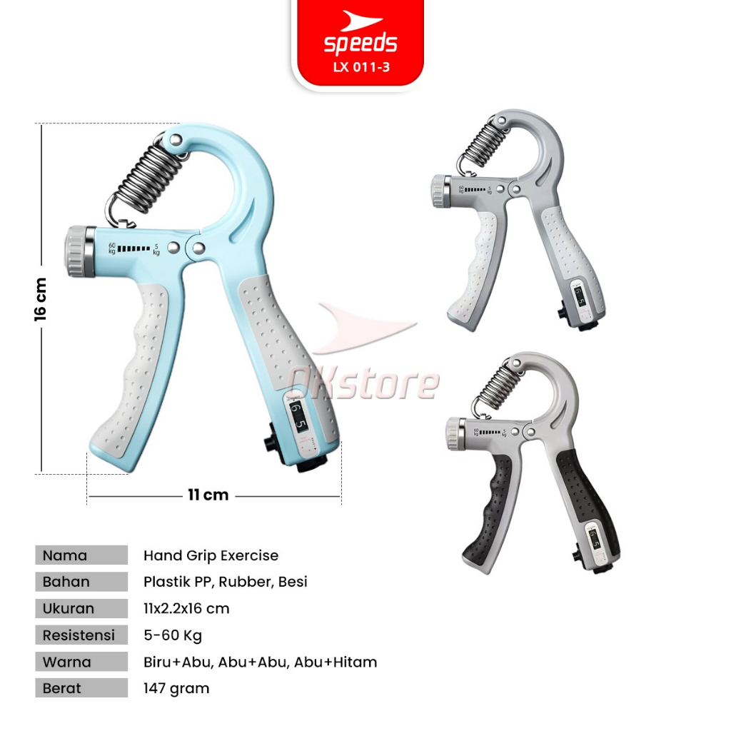 New Product Speeds Adjustable Grip Strengthener Handgrip Alat Bantu Fitness Otot Lengan Portable