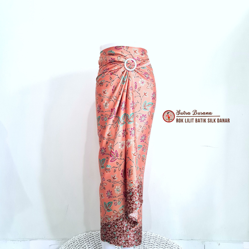 Pusat Bordir Tasikmalaya - Skirt Silk Rok Lilit Batik Semi Sutra Danar Hadi Free Ring Almira