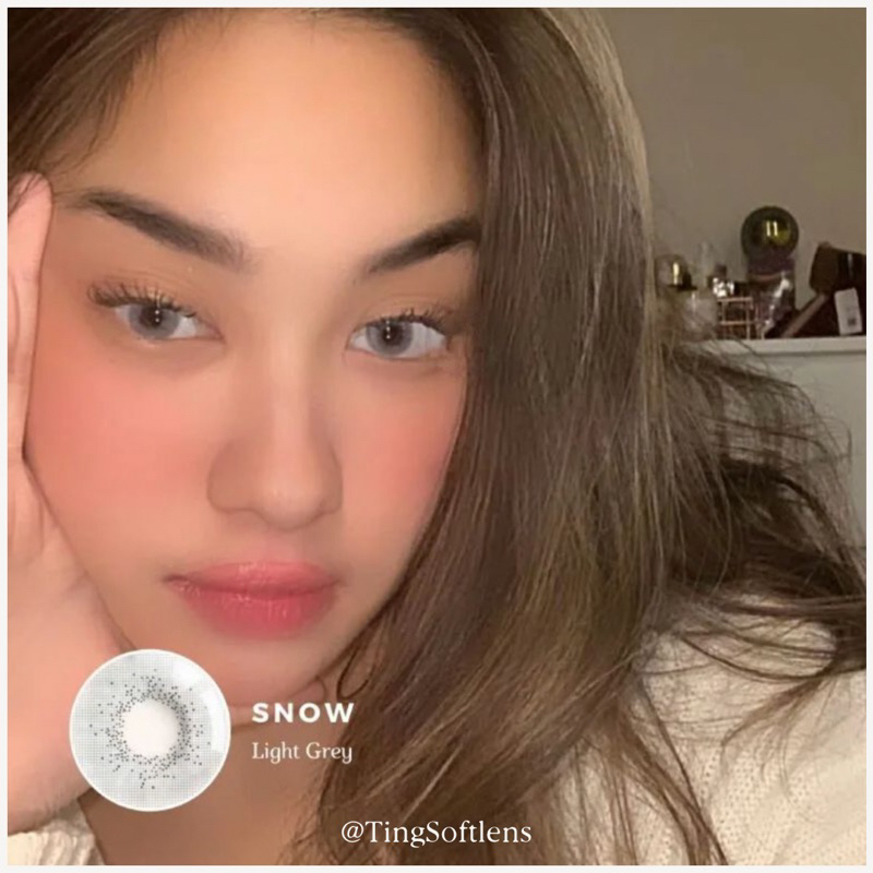 Softlens Snow Grey Gray Tanpa Ring Cantik Natural Abu Bisa Minus