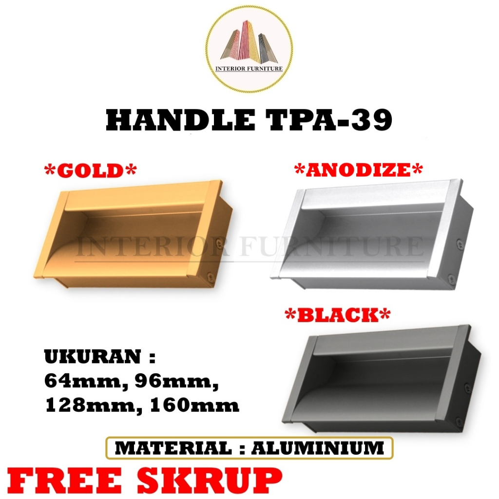 Handle Laci Tanam Black  Handel Laci Tanam Hitam Tarikan Laci Tanam Hitam TPA 39 (HUBEN)