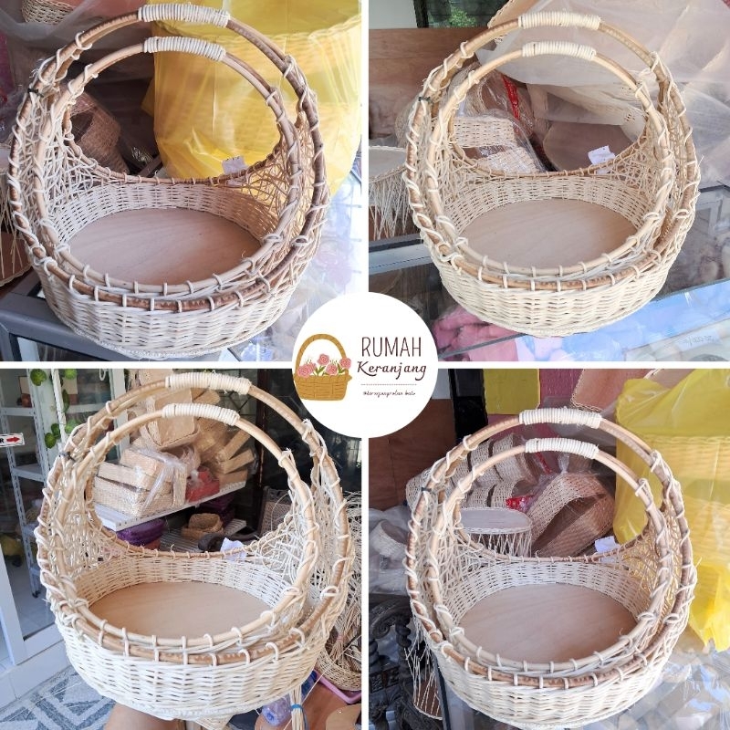 keranjang rotan cincin set isi 2 | kotak hantaran