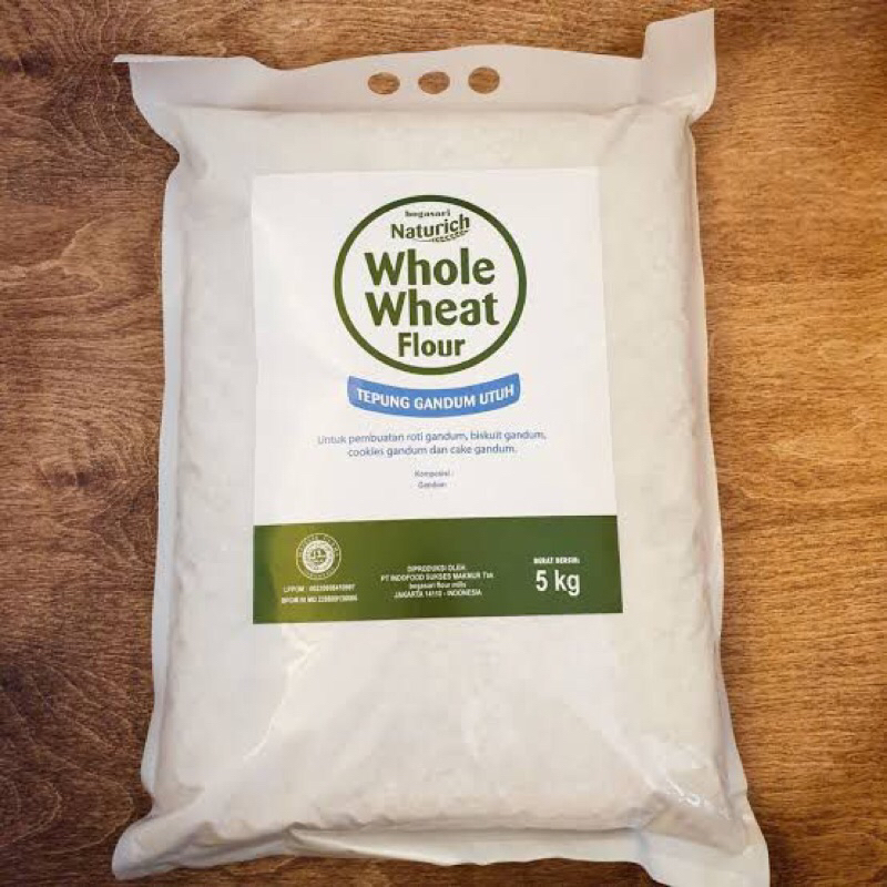 

Naturich Whole Wheat Flour 5kg - Tepung Gandum Utuh Naturich Kemasan Asli