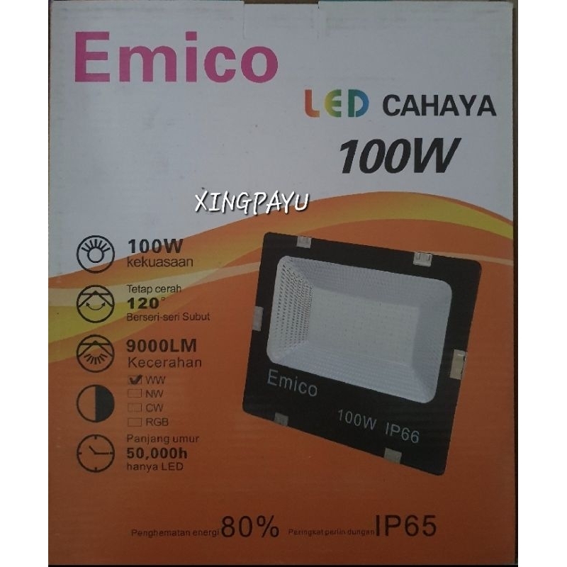 Kap Lampu Sorot LED Emico 100 Watt Slim