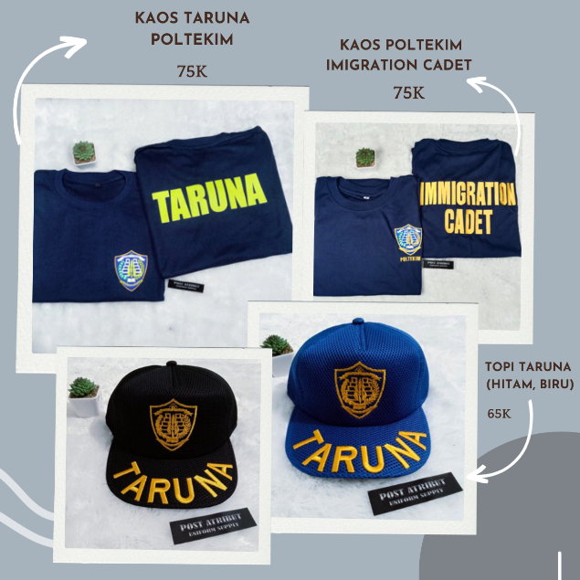 BLA309 Atribut Taruna Poltekim / Kaos Taruna Poltekim / Kaos Poltekim Imigration Cadet / Topi Taruna