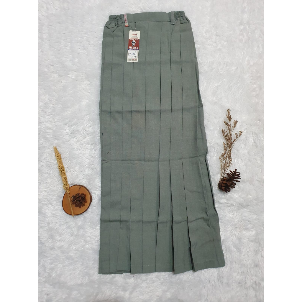 SERAGAM SEKOLAH ROK SMA ABU ROKOK TETREX PANJANG REMPEL / LIPAT LIPAT MR BEN/APRIL MOP