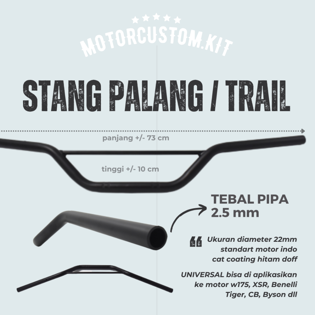 Motorcustomkit - Stang Tracker Palang Model Trail | Stang Motor Custom Classic | Stang W175 | Stang 