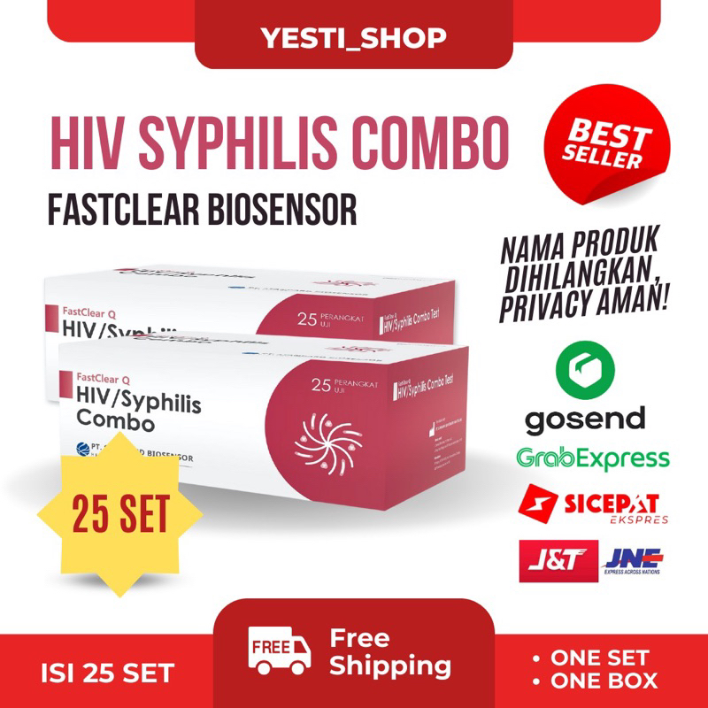 SD BIOSENSOR FAST CLEAR HIV / SYPHILIS COMBO ISI 25 RAPID TEST ALAT TES SIFILIS DUO