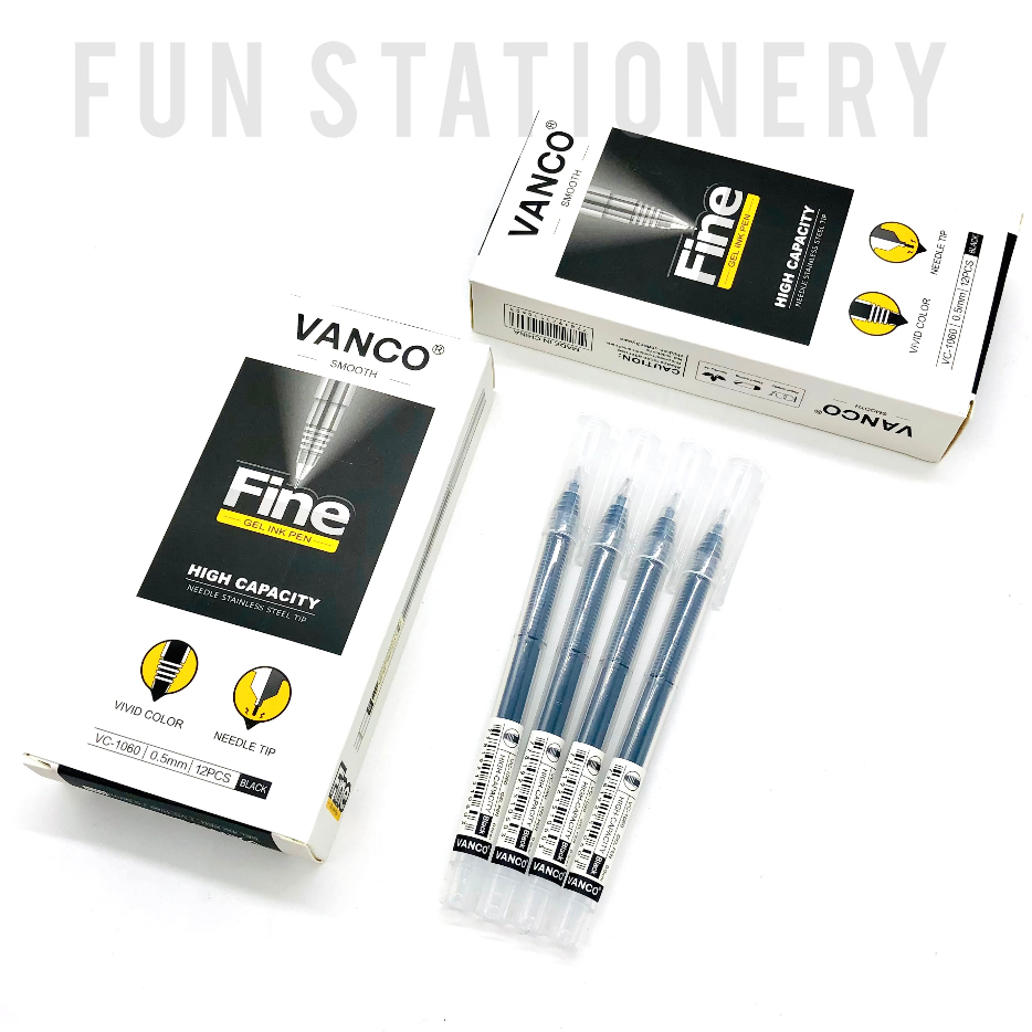 

(12 PCS) PULPEN GEL OFFICE VANCO VC - 1060 (0.5 mm) / BALL PEN / PENA