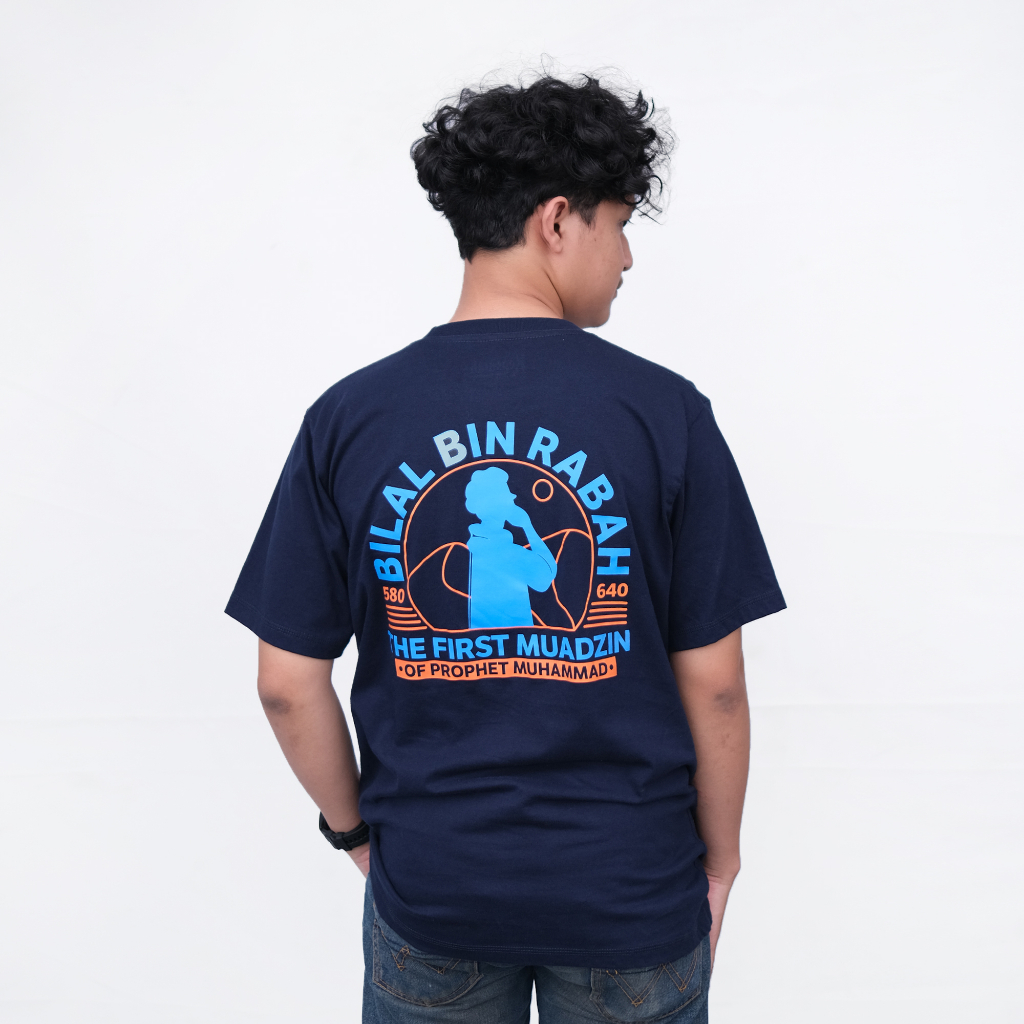 Kepswah - Kaos Bilal Bin Rabah "The First Muadzin" - Baju Dakwah Sahabat Nabi Muslim Islami - Kaos D