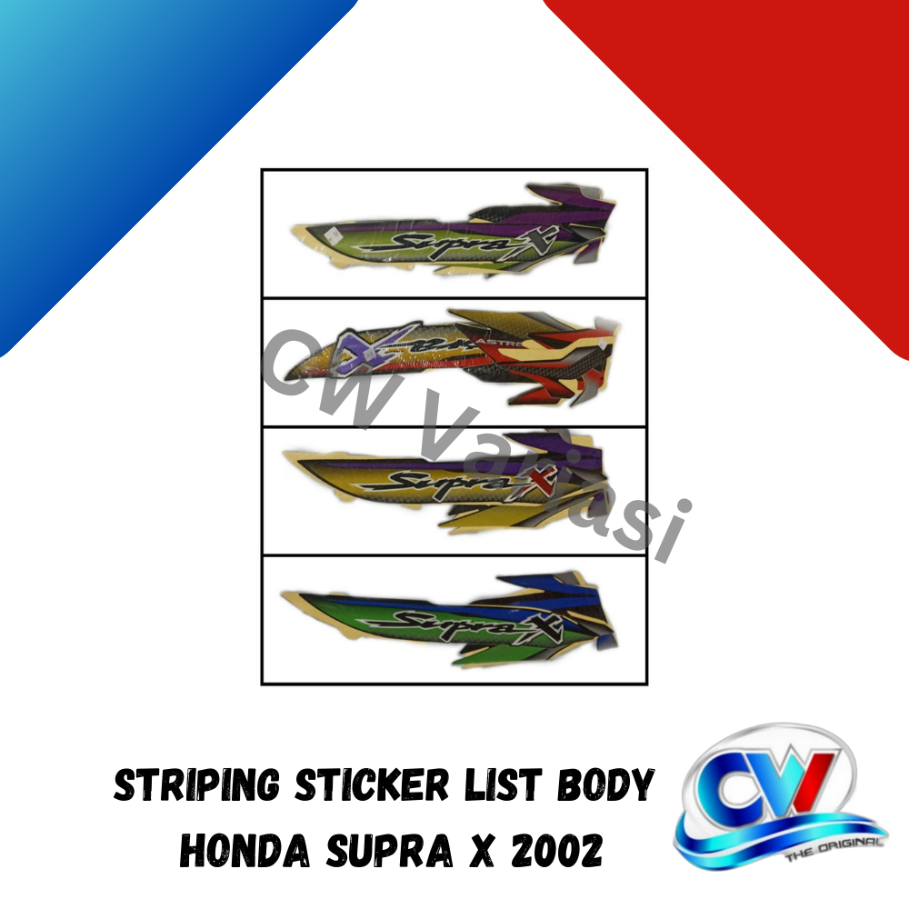 Striping Sticker List Body Supra X 2002