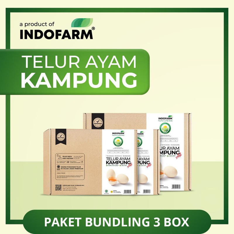 

[BUNDLING 3 BOX] Telur Ayam Kampung Asli - Telur Mengandung Omega 3