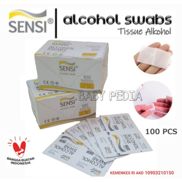 BabyPedia Alcohol Swabs SENSI  - Tissue Alkohol - Alkohol Swab - Alcohol Swab - 100lembar
