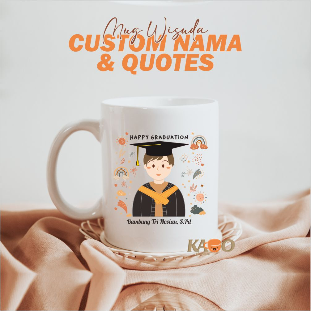 Mug Wisuda Custom Nama/ Mug Custom /Mug Wisuda Unik Hadiah Unik/Hadiah Wisuda/Mug Graduation/Enamel/