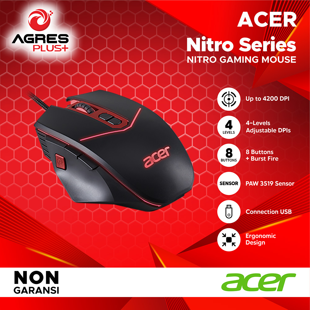 ACER Nitro  NMW120 Mouse Gaming 4200 DPI KADO AGP