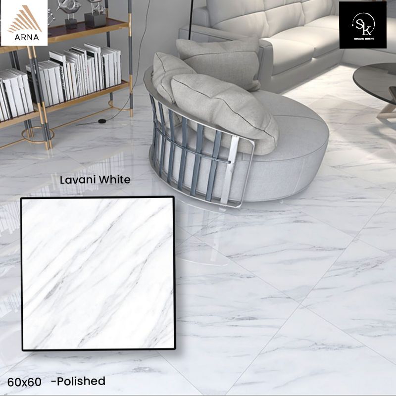 Granit lantai 60x60 Arna Lavani White - Glossy