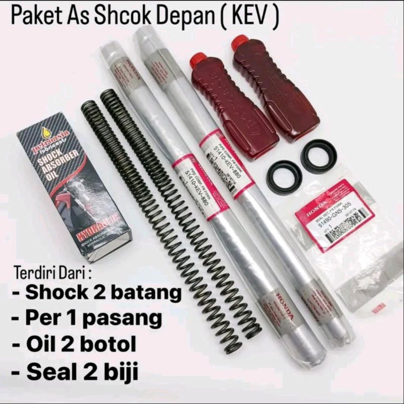 Paket As Shock Depan + Per buat Motor Supra Lama, Supra X, Supra Fit Lama, Supra Fit Baru, Revo