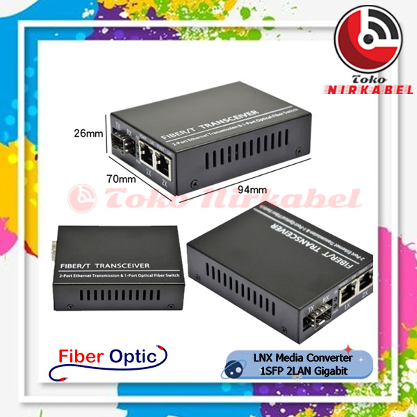 LNX Media Converter FO 1 SFP Port 2 Port Gigabit|1SFP 2LAN FO Switch