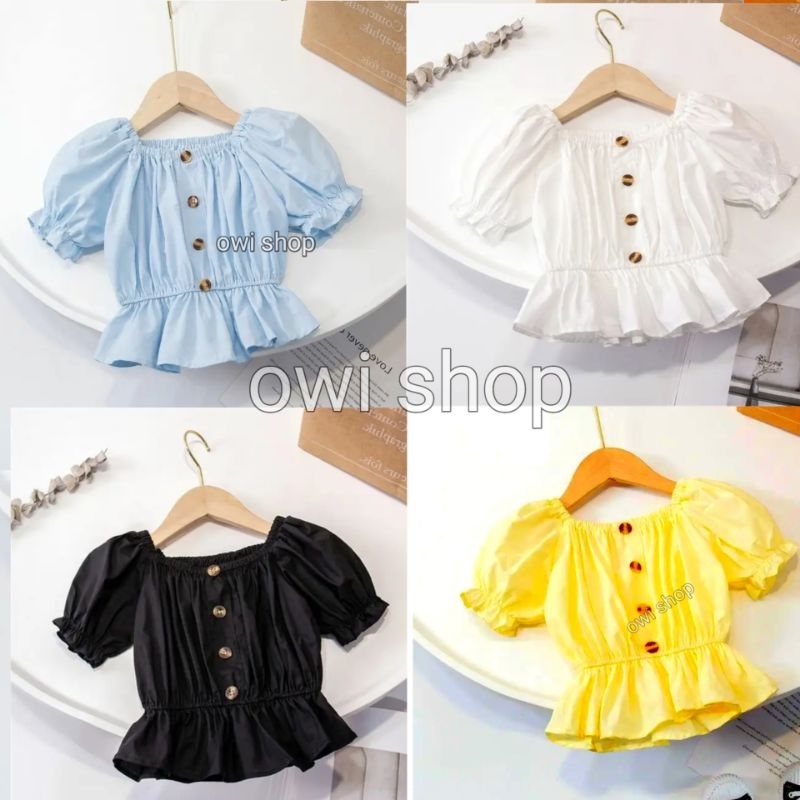 Atasan anak perempuan baju anak perempuan korean style Sabrina anak blouse anak cewek 1 sampai 8 tah