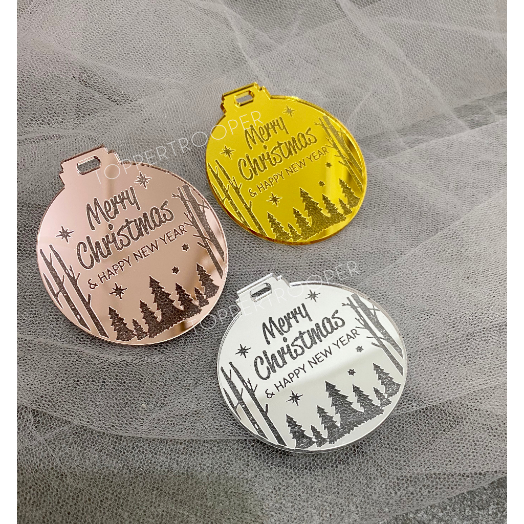 READY CH09 - Tag Natal Akrilik | Tag Hampers Natal | Christmas Hampers | Dekorasi Natal | Kado Natal