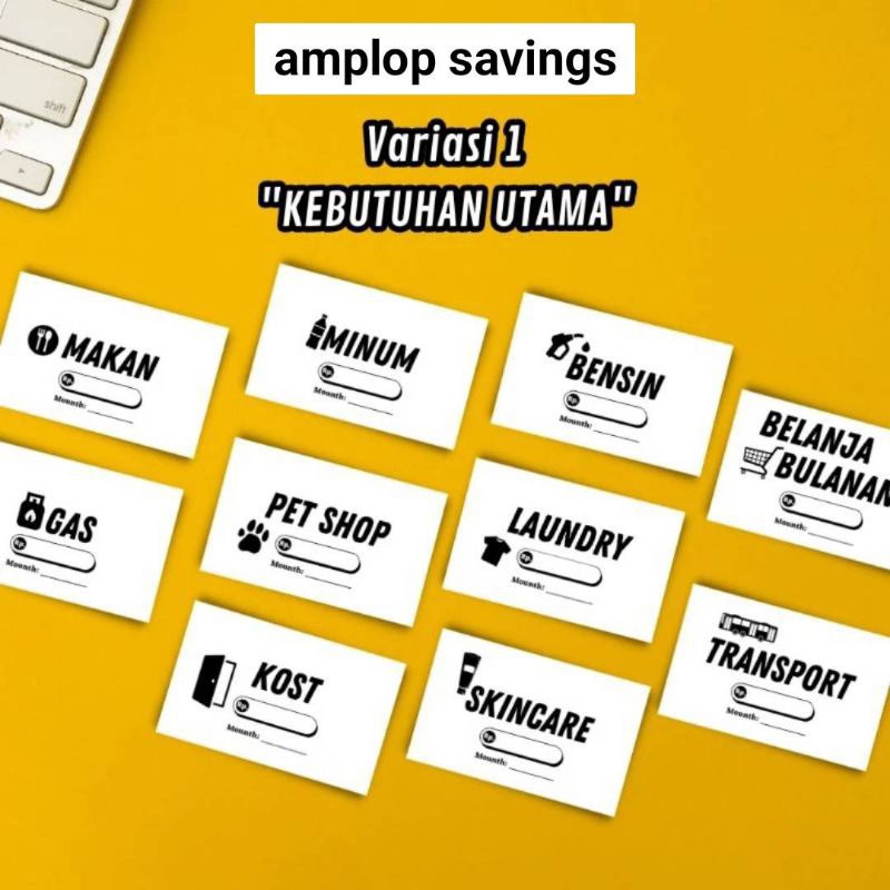 

[10pcs] Amplop Keuangan Budgeting/ Amplop Savings Kebutuhan Utama Sehari/ Amplop Bulanan Uang