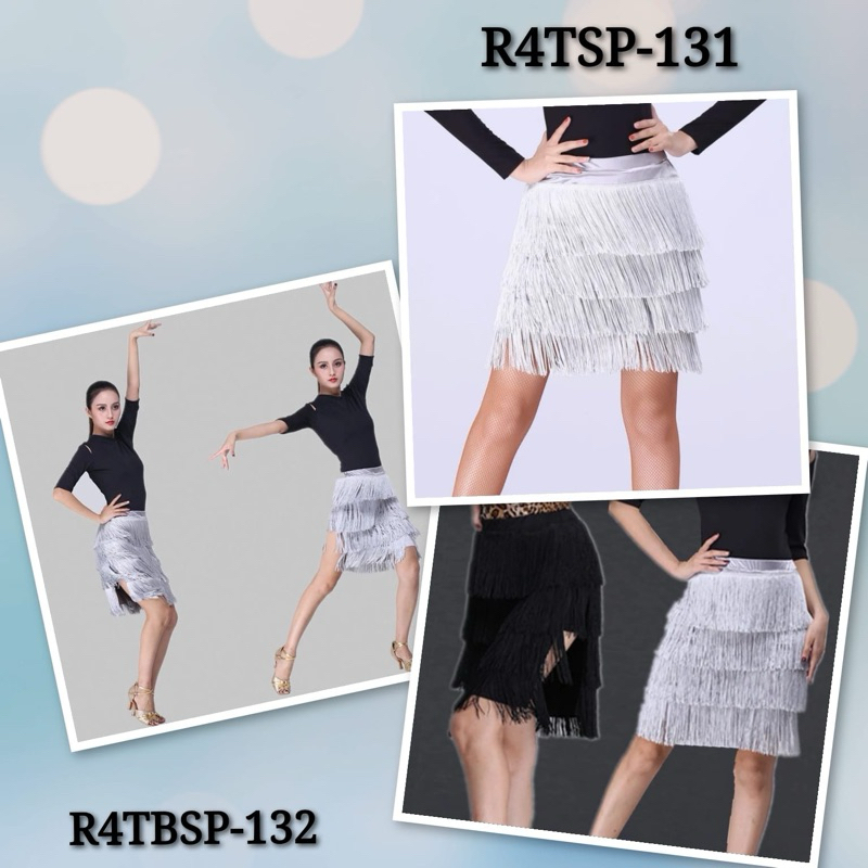 Rok Rumbai 4T Silver Premium Rok Line Dance Belly Dance Salsa Latin Kostum Model Baru Import  Terlar