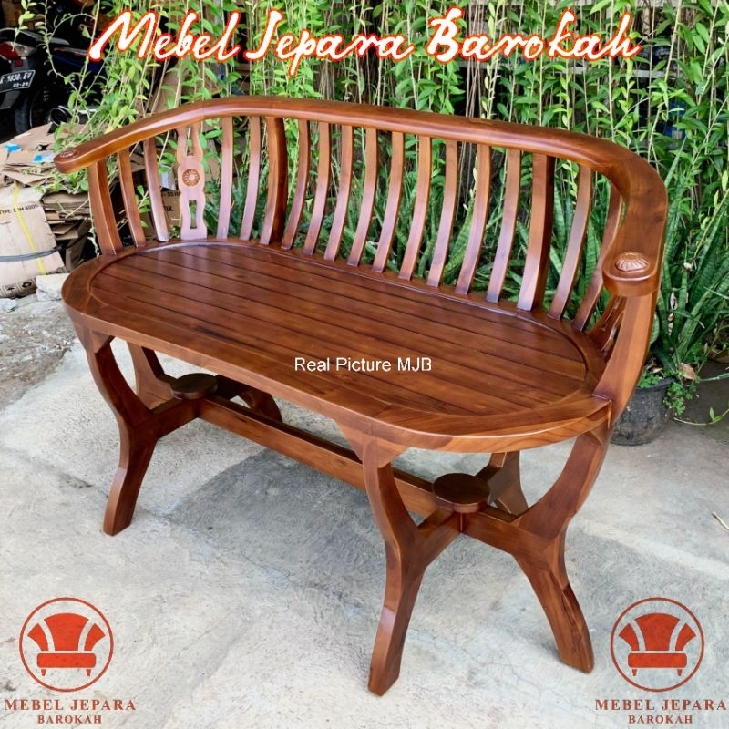 Kursi Teras Kayu Jati Minimalis Kursi Santai Kursi Taman Panjang 120 cm