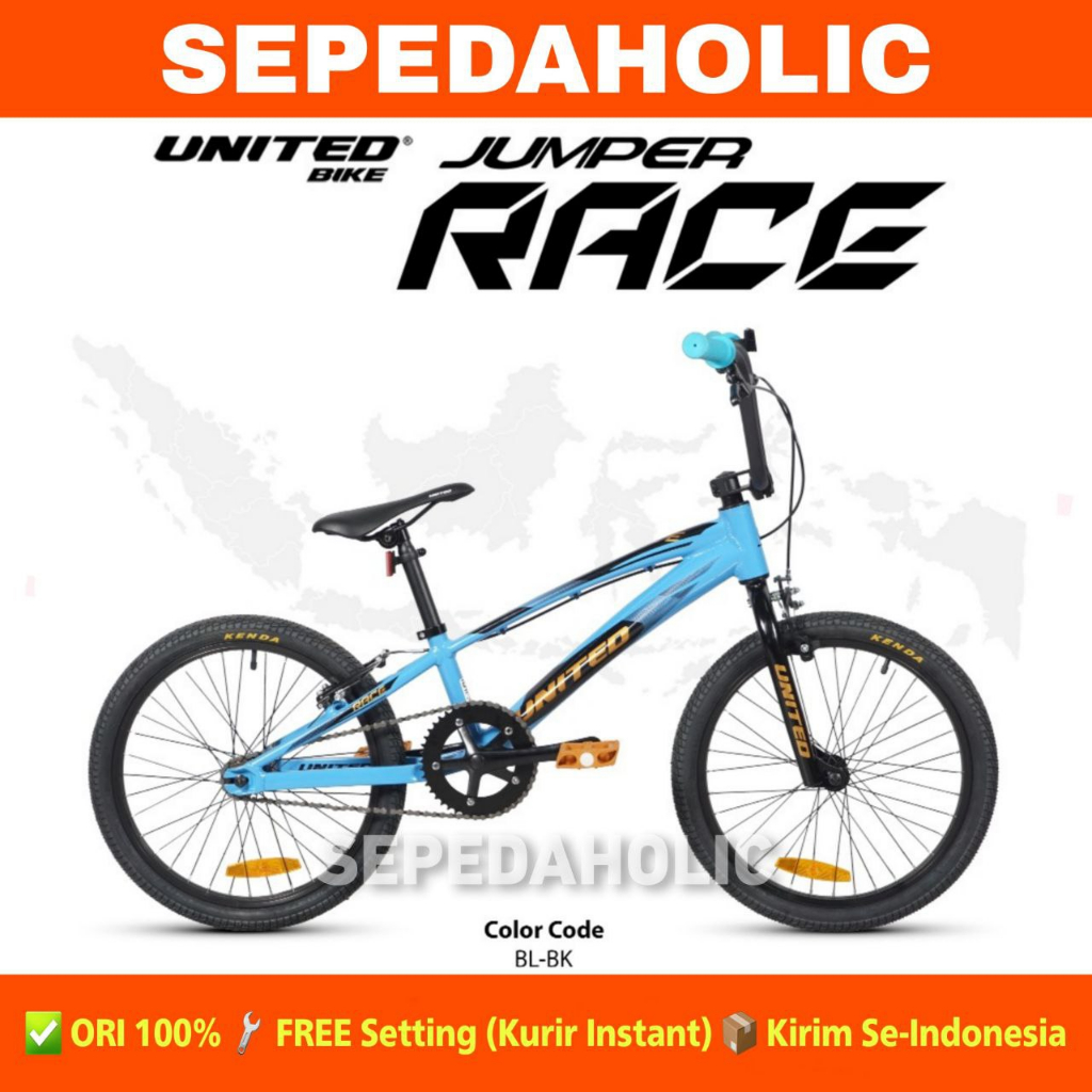 [PROMO TURUN HARGA] Sepeda Anak Laki BMX UNITED JUMPER RACE Ukuran 20 Inch Alloy