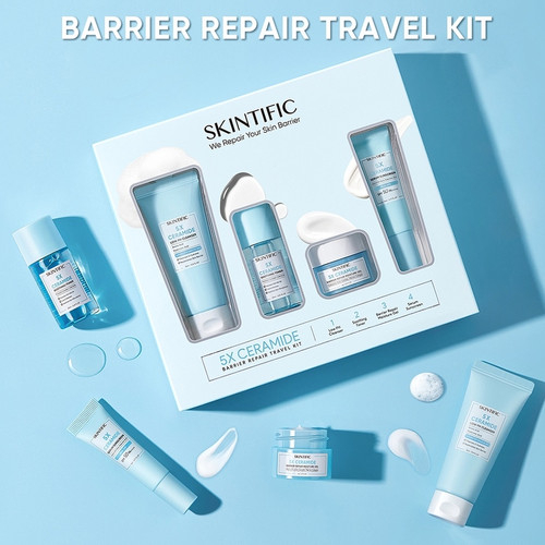SKINTIFIC - 5X CERAMIDE // NIACINAMIDE Travel Size Skincare Paket Skincare 4in1 moisturizer + cleans