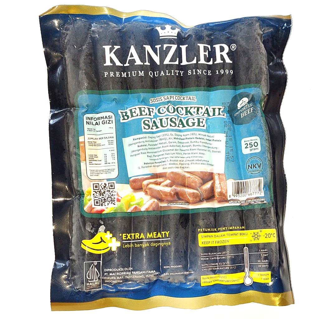 

Kanzler Beef Cocktail Sausage 21s 250 Gr
