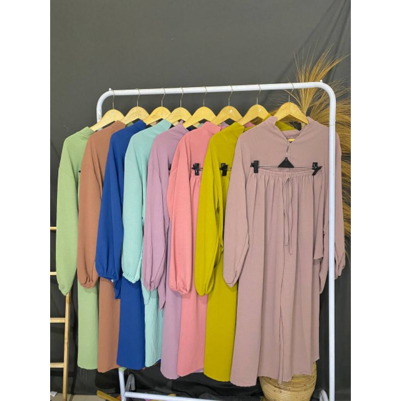 BETHA ONE SET CRINKLE AIRFLOW JUMBO BAJU CELANA