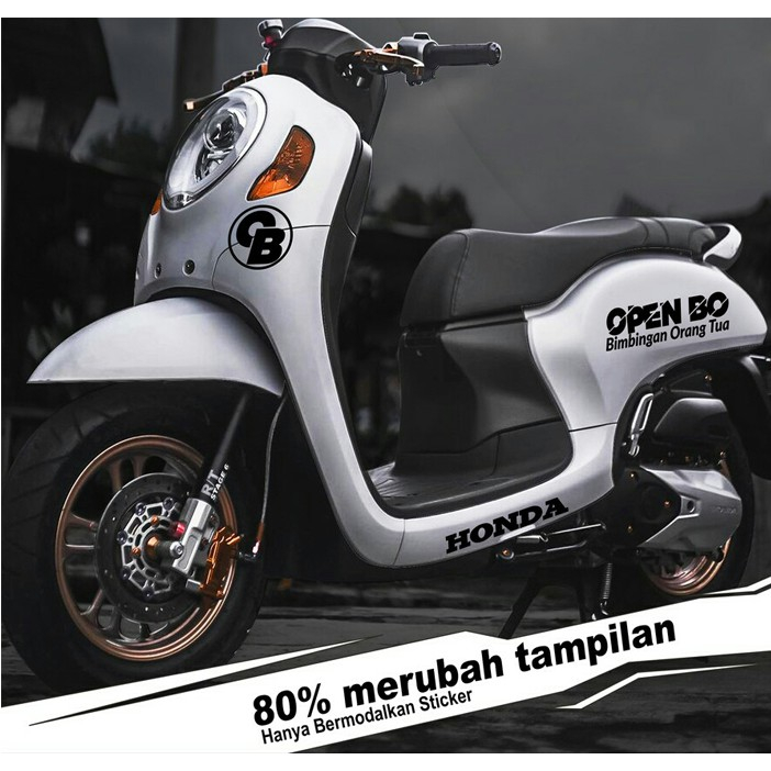 Stiker Scoopy OPEN BO Bimbingan Orang Tua Cutting Sticker Honda Scoopy