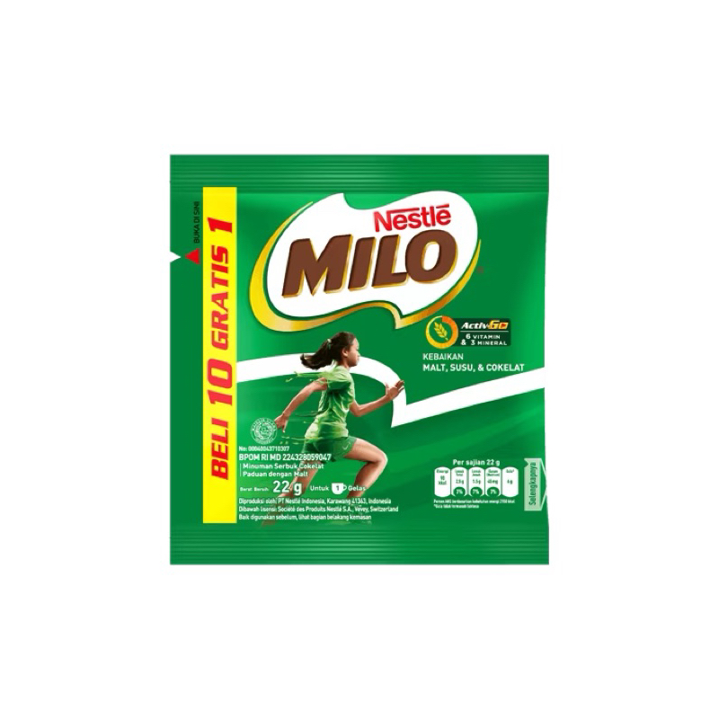 

MIN 5 RENTENG | MILO SACHET RENCENG RASA COKELAT BELI 10 GRATIS 1