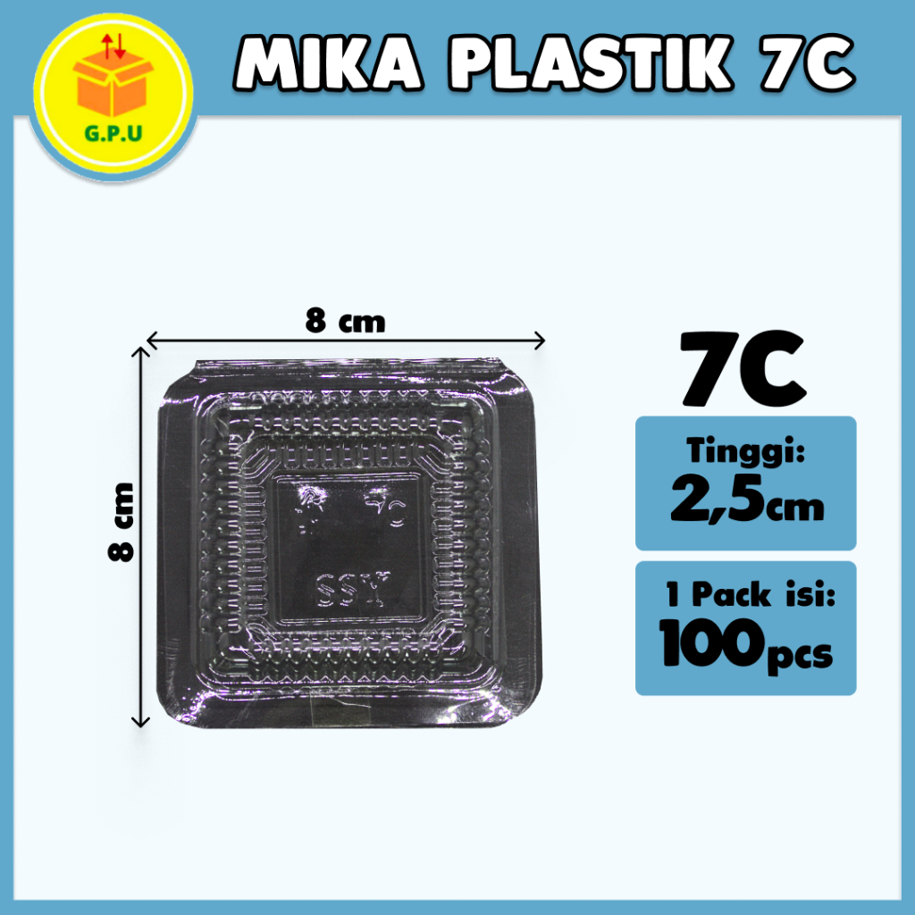 

PLASTIK MIKA KUE // MIKA PLASTIK BENING ISI 100 UKURAN 7C