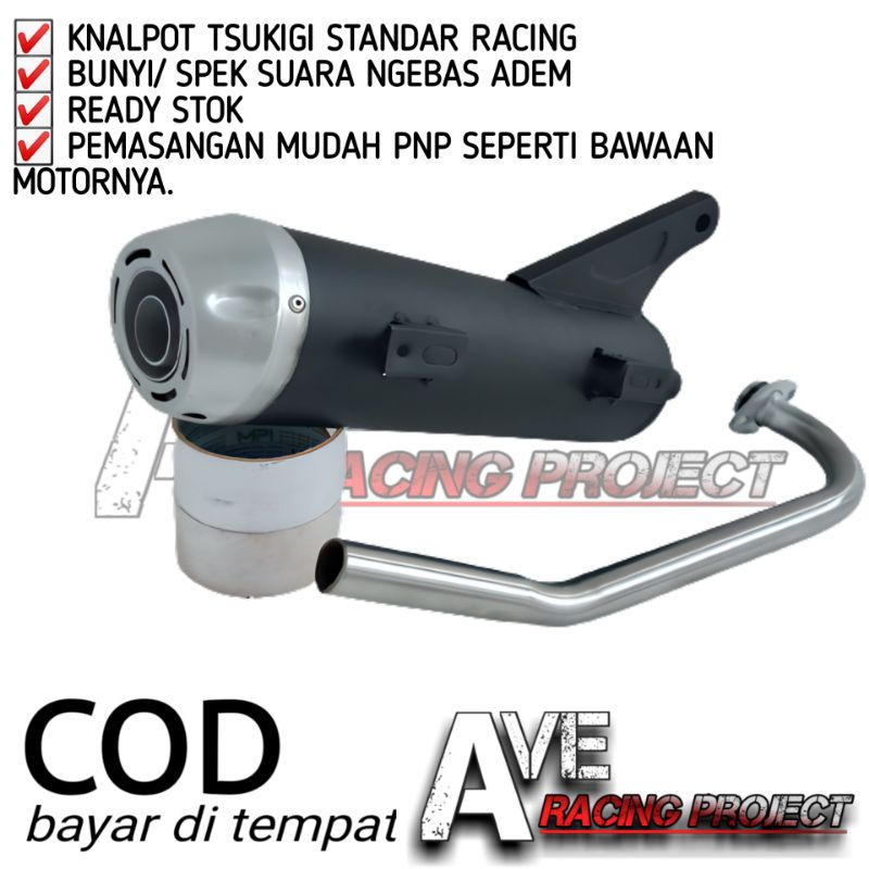 KNALPOT TSUKIGI STANDAR RACING MIO GT, MIO G/J, MIO M3,