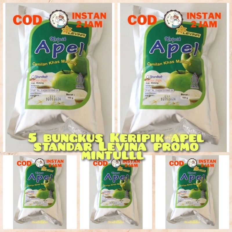 

[PROMO] 5 BUNGKUS CAMILAN KERIPIK BUAH OVEN APEL STANDAR LEVINA 100 GRAM OLEH-OLEH MALANG