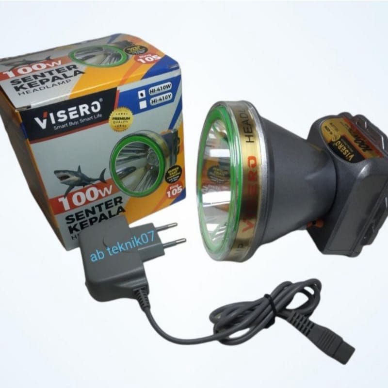 Senter Kepala Headlamp Visero 100 watt HI-410Y/W Cahaya Putih