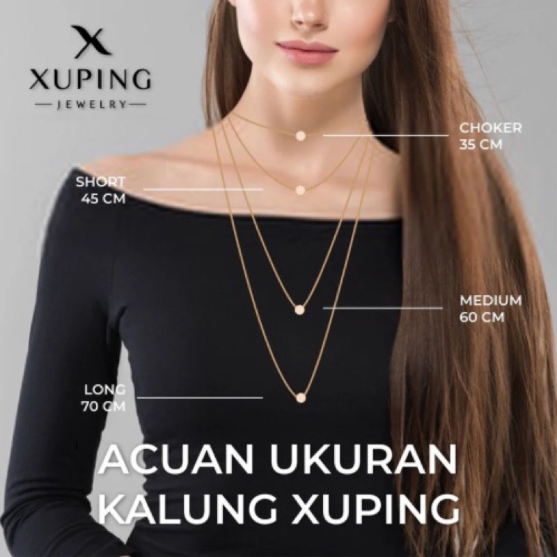 Benika Accesories - Kalung Wanita Xuping Jewellry Anggur Dubai - Korean Style Anti Karat Aesthetic Titanium - Aksesories Fashion Trendi 2023 Simple Necklace Cantik Mewah Elegand