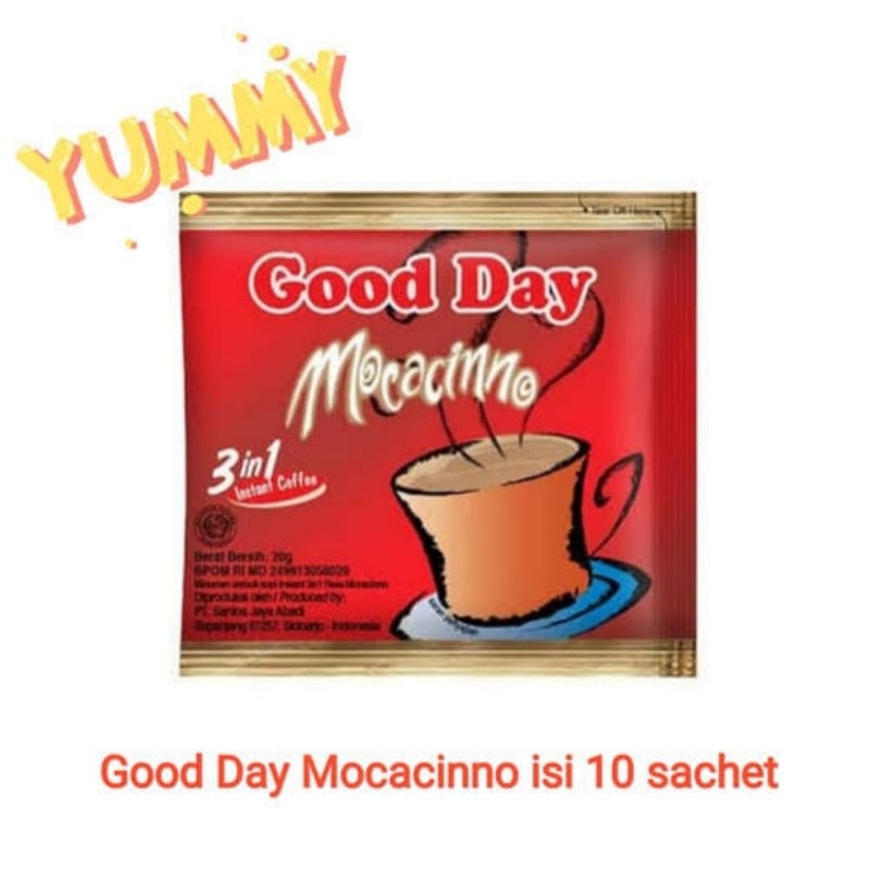 

Good Day Mocacinno Moka 20 gr Kopi Instan [10 sachet] 1 Renceng