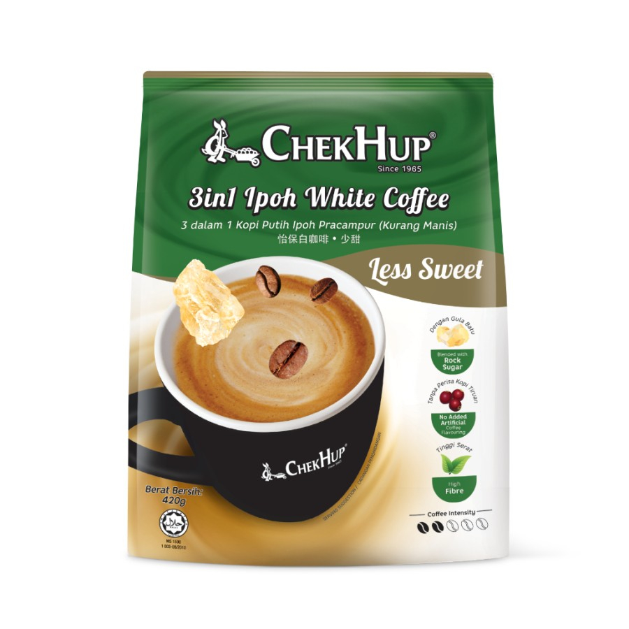 

CHEKHUP LESS SWEET CHEKHUP WHITE COFFEE 3IN1 CHEKHUP KURANG GULA CHECKHUP