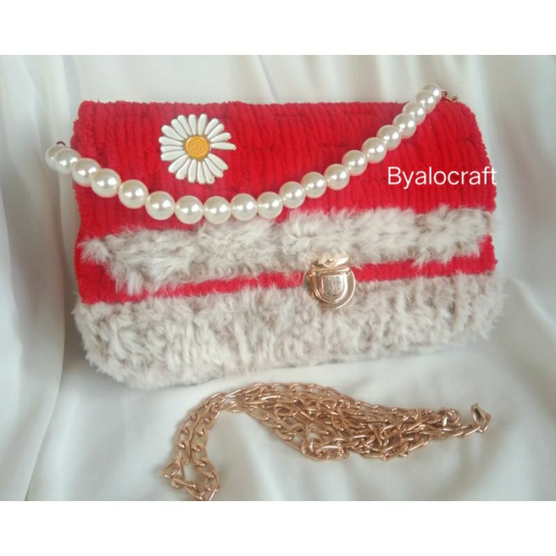 TAS RAJUT, TAS CANVAS RAJUT, TAS KANVAS PLASTIK, BENANG CHINLE