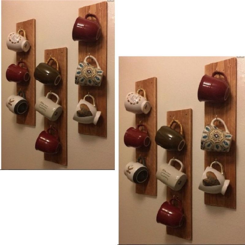 GANTUNGAN GELAS TEMPEL DINDING/RAK GELAS GANTUNG/RAK CAFFE/RAK GELAS MINIMALIS/RAK TEMPEL/RAK KAYU/R