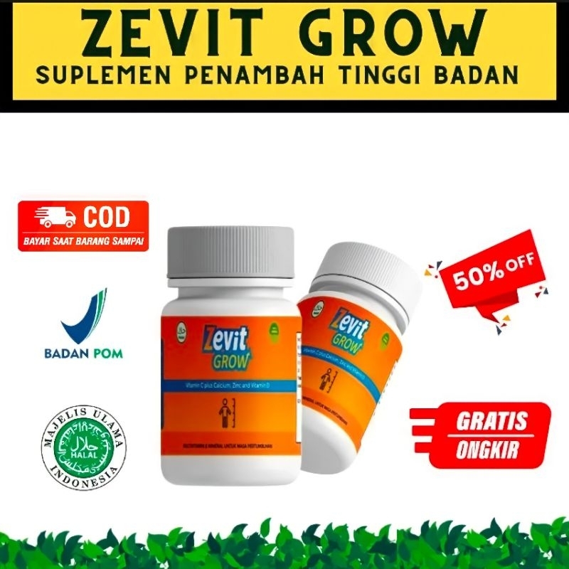 Zevit Grow Peninggi Badan | Zevit Suplemen Peninggi Original