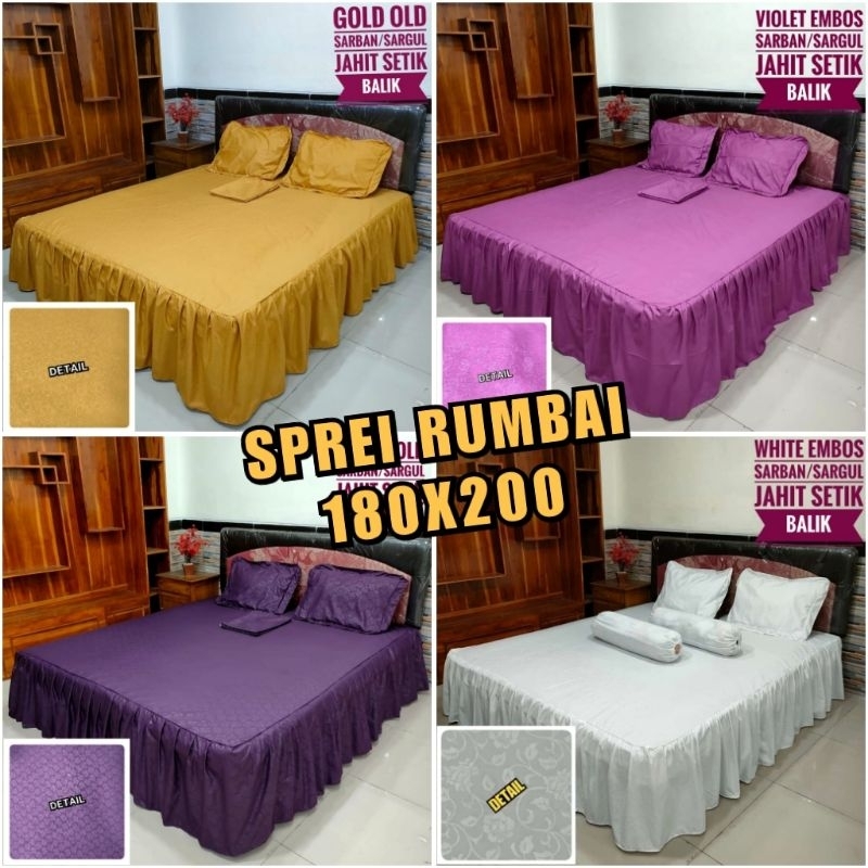SPREI RUMBAI ,SPREI POLOS,SPREI RUMBAI EMBOS,SPREI RUMBAI POLOS/ SPREI EMBOS POLOS UKURAN 120x200. 1
