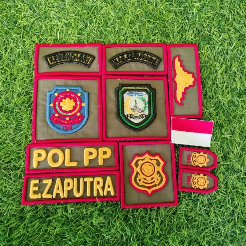 logo pol PP bordir timbul atribut satpol PP logo bordir